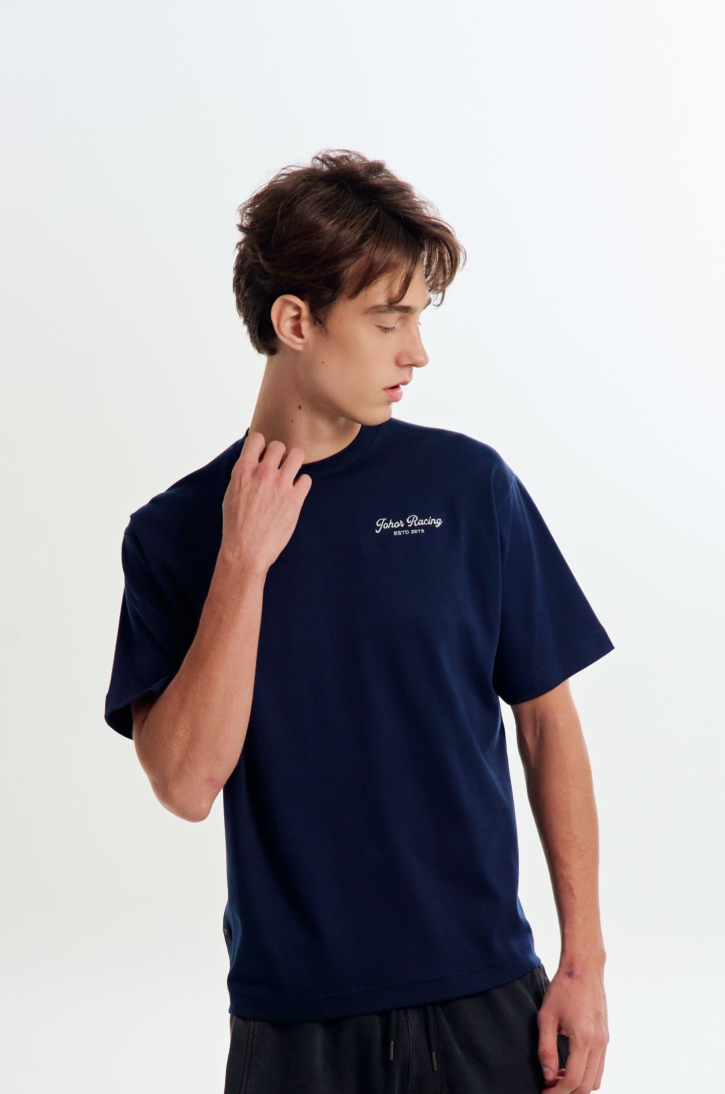 JMR Unisex Scripted Logo T-Shirt Navy Blue