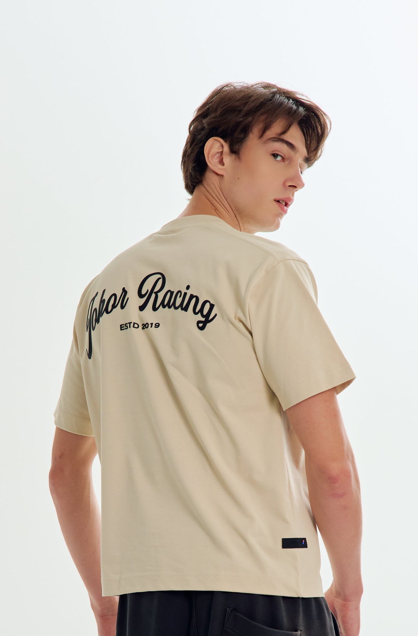 JMR Unisex Scripted Logo T-Shirt Beige