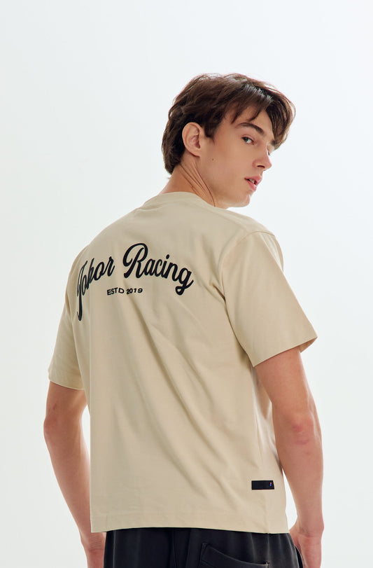 JMR Unisex Scripted Logo T-Shirt Beige
