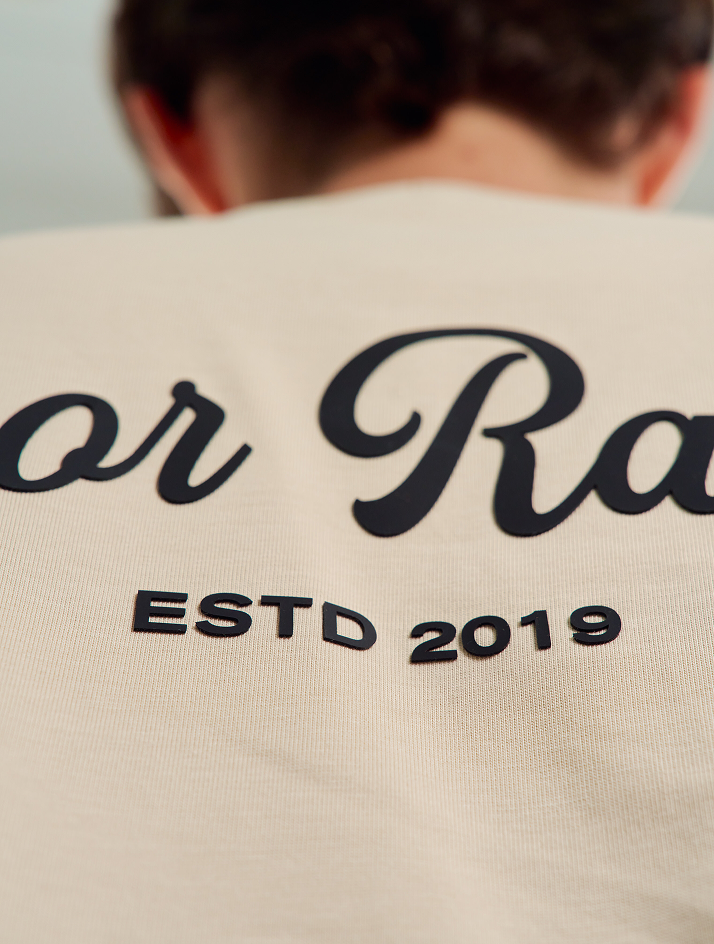 JMR Unisex Scripted Logo T-Shirt Beige