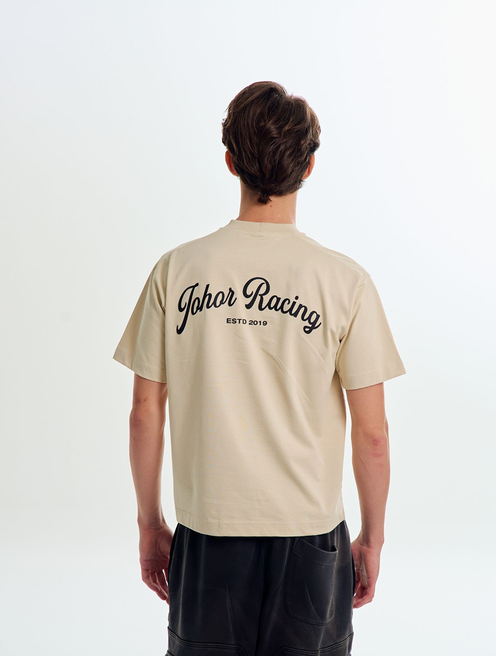 JMR Unisex Scripted Logo T-Shirt Beige