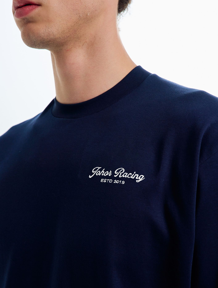 JMR Unisex Scripted Logo T-Shirt Navy Blue