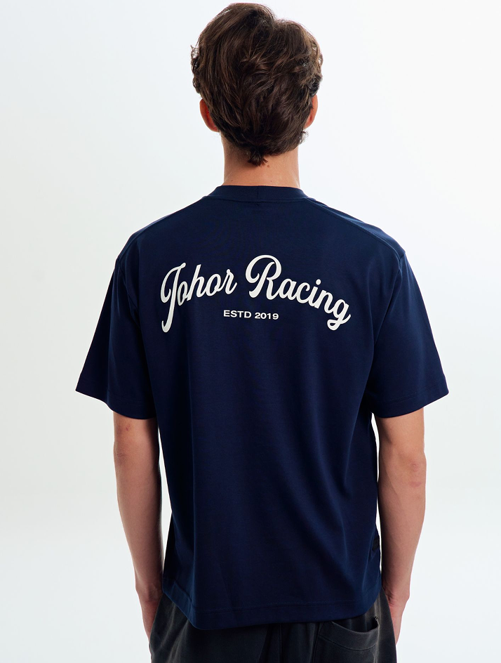 JMR Unisex Scripted Logo T-Shirt Navy Blue